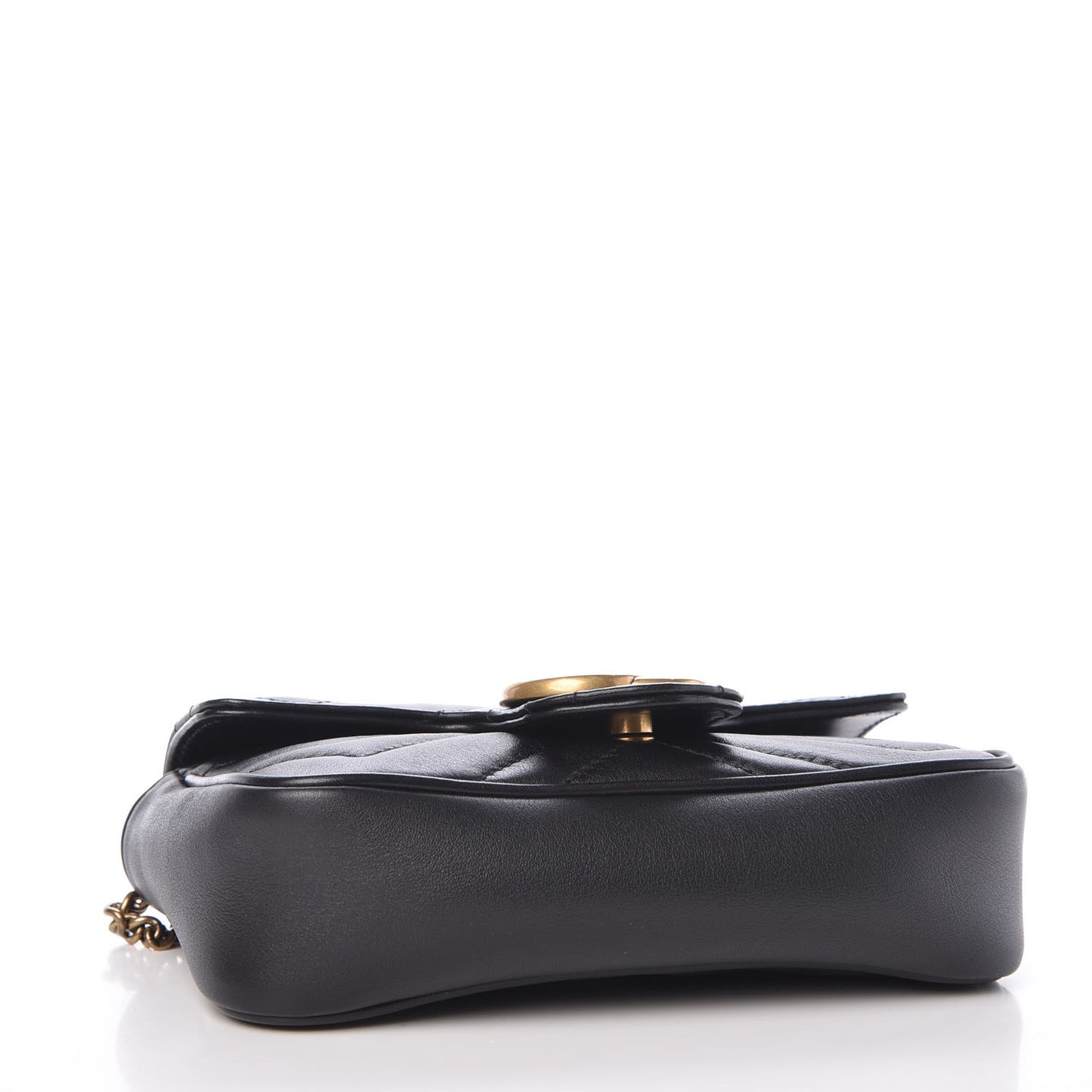 Calfskin Matelasse Super Mini GG Marmont Shoulder Bag Black