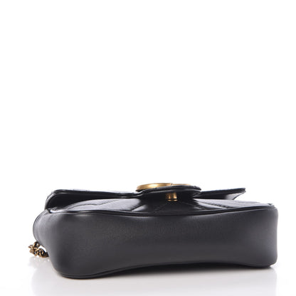 Gucci Calfskin Matelasse Super Mini GG Marmont Shoulder Bag Black 4 of 8