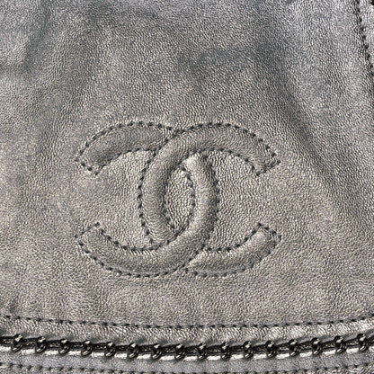 Chanel Metallic Deerskin Luxe Ligne Flap Silver 8 of 11