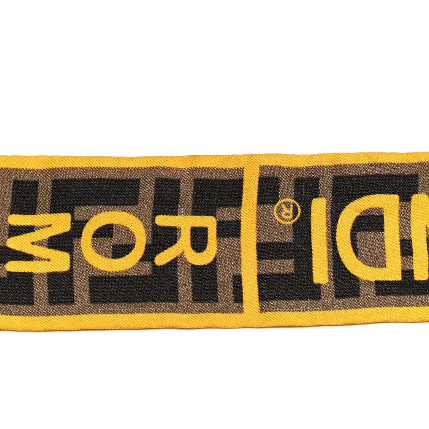 Silk FF 1974 Roma Logo Wrappy Scarf Tobacco Yellow