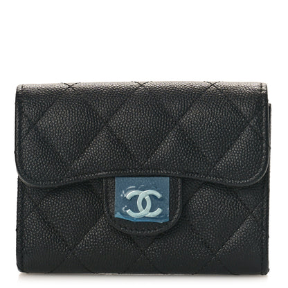 Chanel Caviar Quilted Flap Card Holder Wallet Black 1 of 10