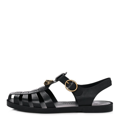 Gucci Rubber Mens Buckle Strap Sandal 8 Black 1 of 12