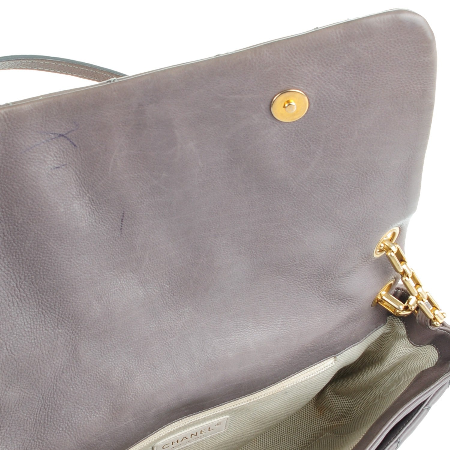 Chanel Calfskin Quilted Large Retro Chain Flap Grey 10 of 10