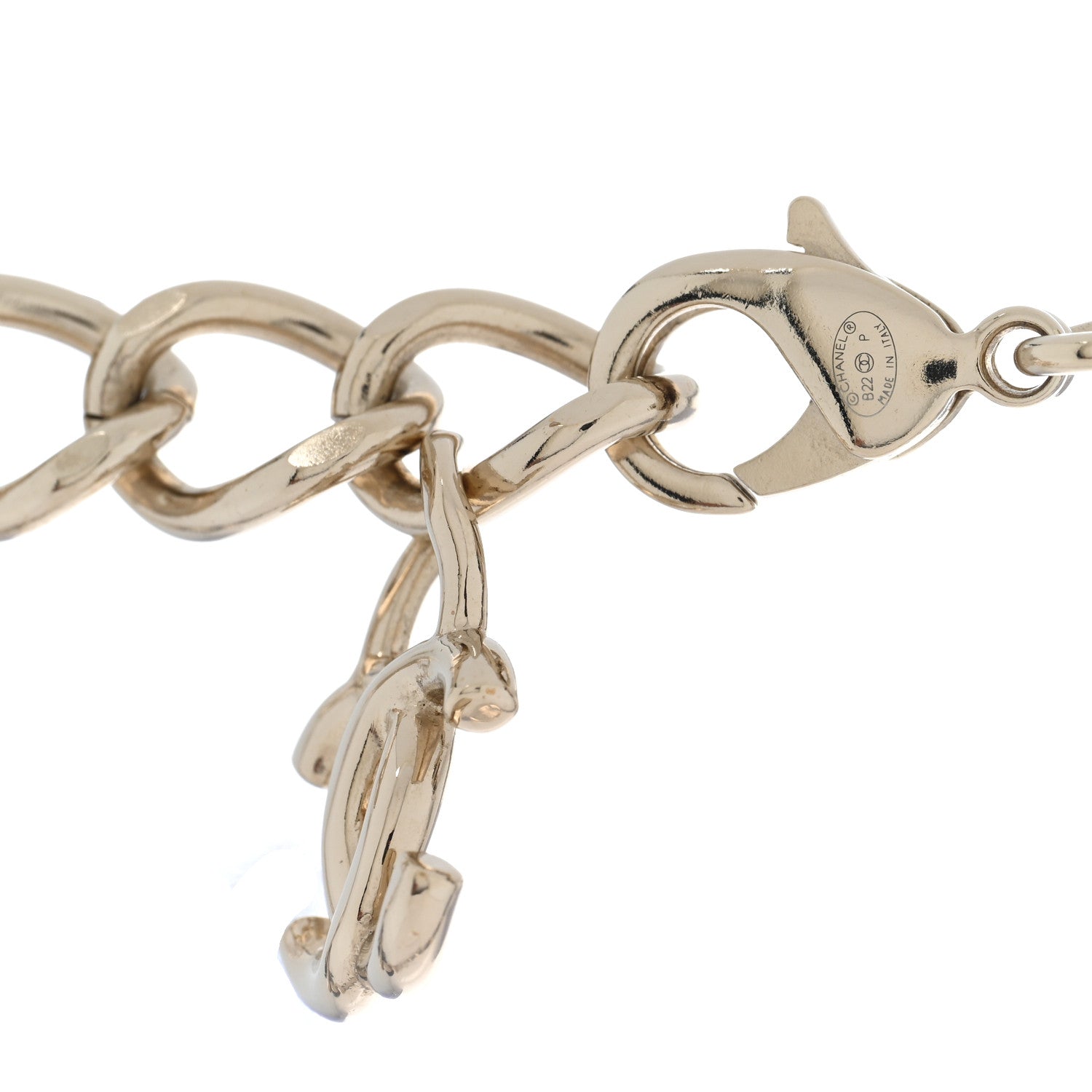 Chanel Metal Lambskin CC Choker Necklace Black Gold 4 of 4