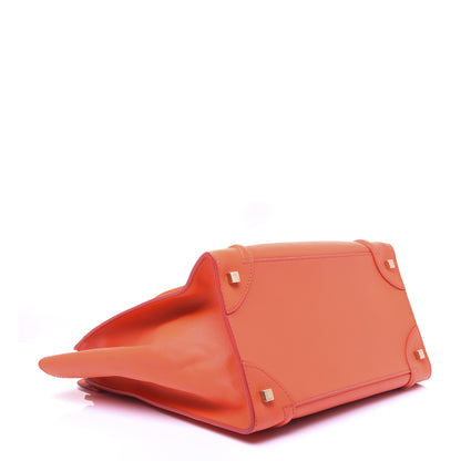 Celine Smooth Calfskin Micro Luggage Fluo Orange 4 of 17