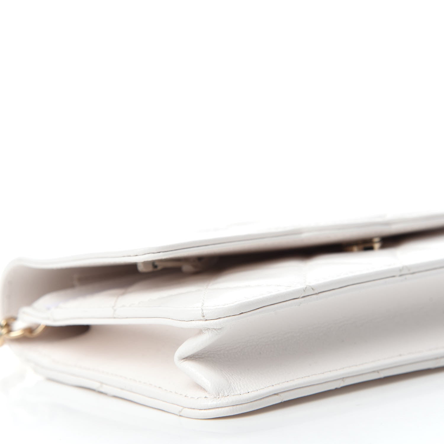Chanel Goatskin Quilted Timeless CC Wallet On Chain WOC White 6 of 14