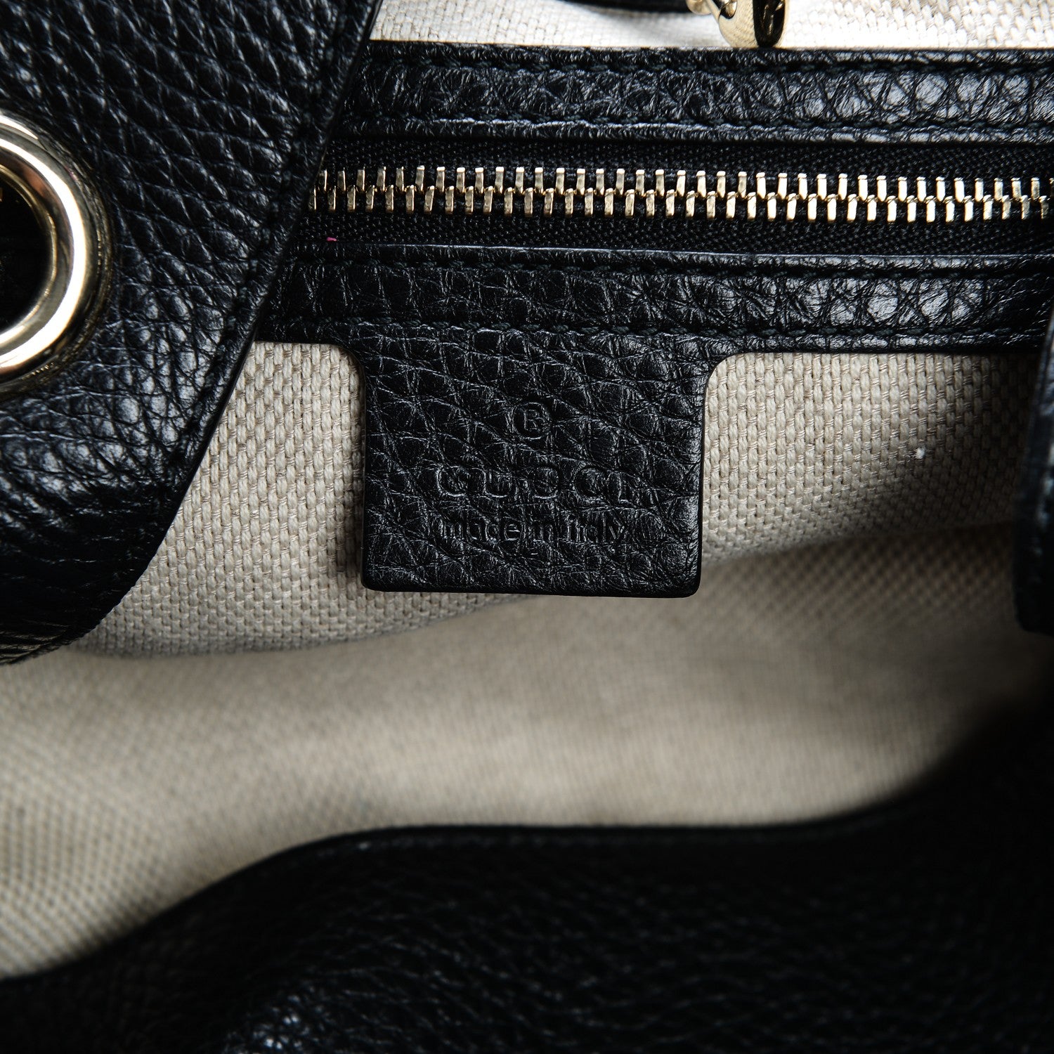 Gucci Pebbled Calfskin Medium Soho Chain Shoulder Bag Black 6 of 7