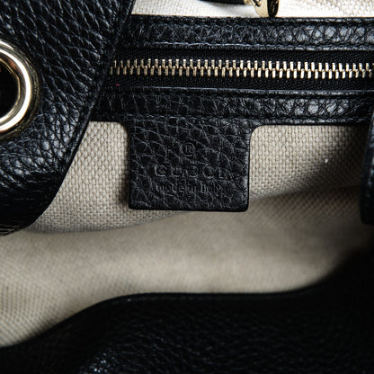 Gucci Pebbled Calfskin Medium Soho Chain Shoulder Bag Black 6 of 7