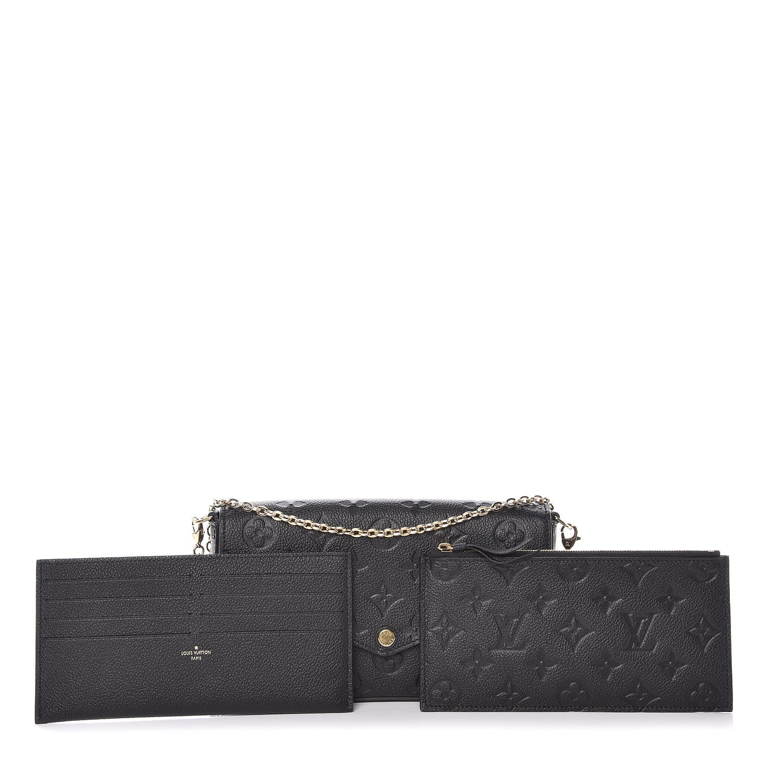 Louis Vuitton Empreinte Pochette Felicie Chain Wallet Black 3 of 12