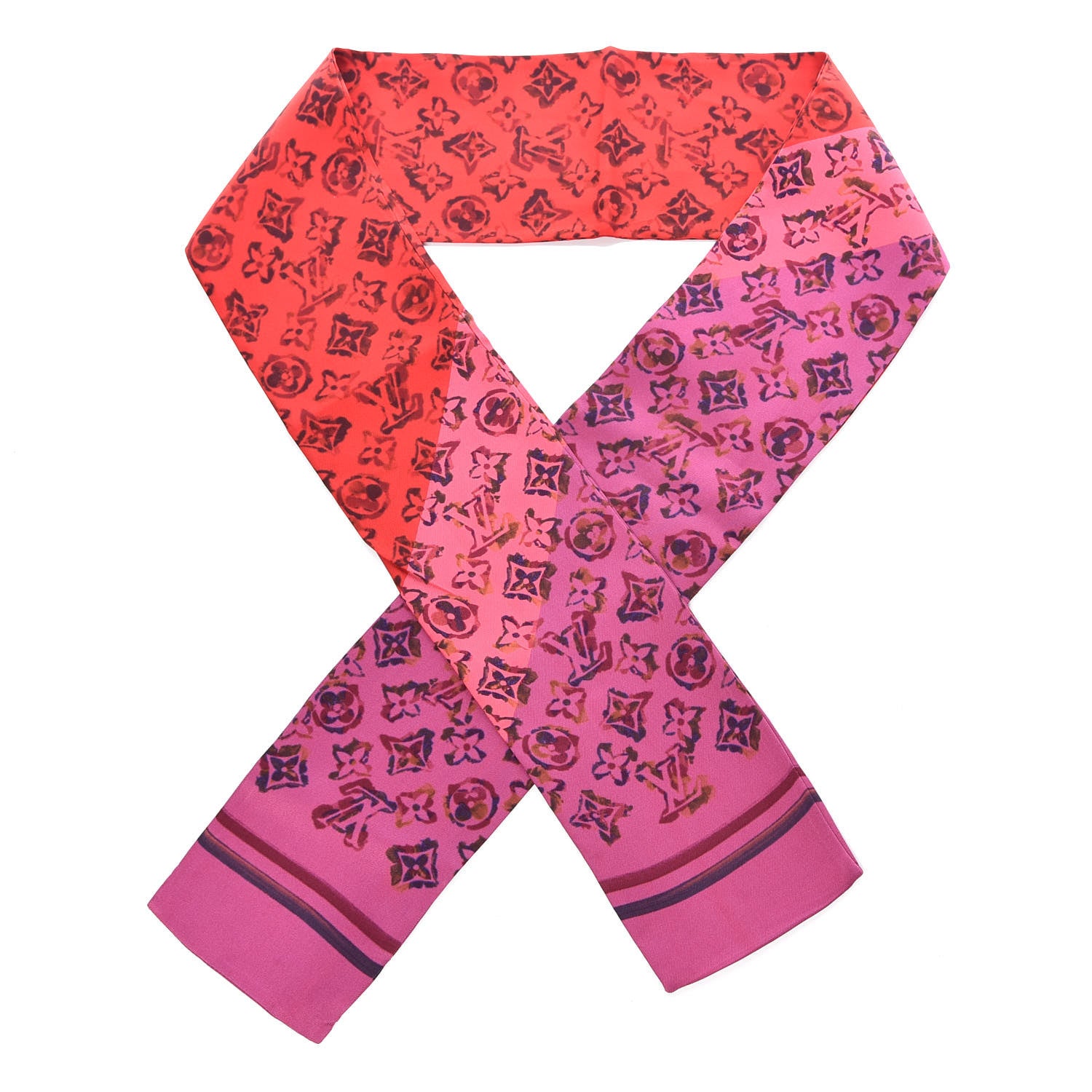 Louis Vuitton Silk Monogram Rainbow Giant Bandeau Coquelicot 1 of 5