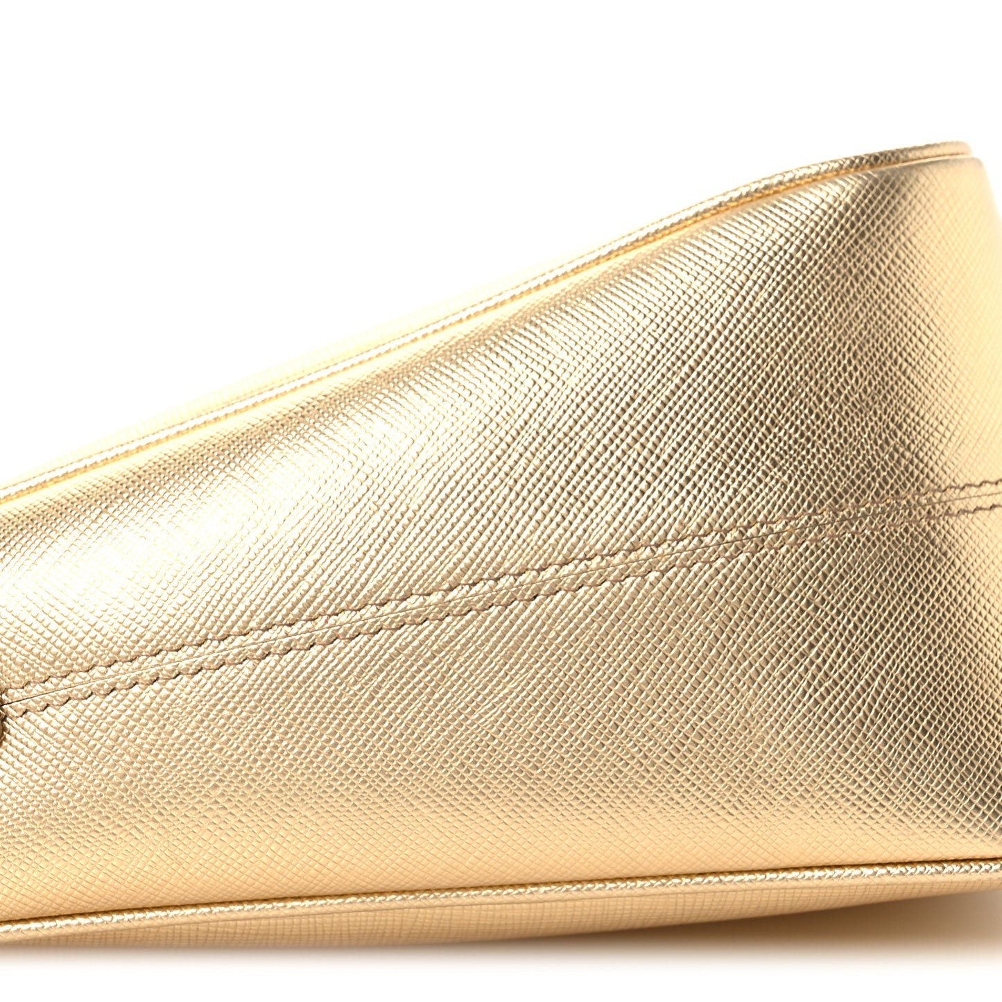 Saffiano Lux Triangle Shoulder Bag Platino