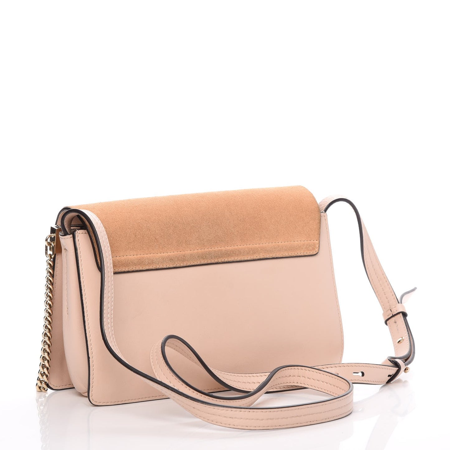 Suede Calfskin Small Faye Shoulder Bag Cement Pink