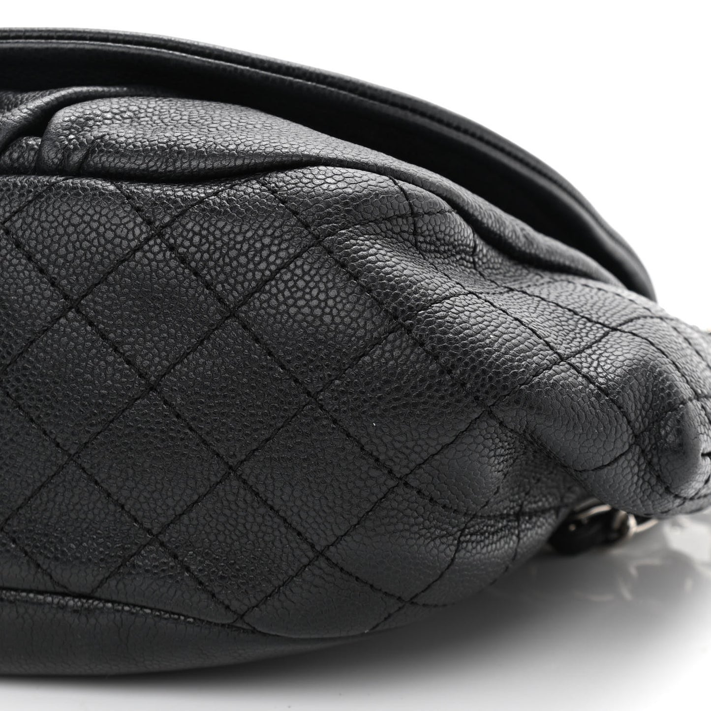 Caviar Half Moon Large Flap Black