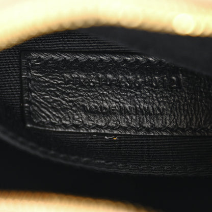 Saint Laurent Grain De Poudre Matelasse Chevron Quilted Round Vinyle Camera Bag Dark Beige 7 of 10