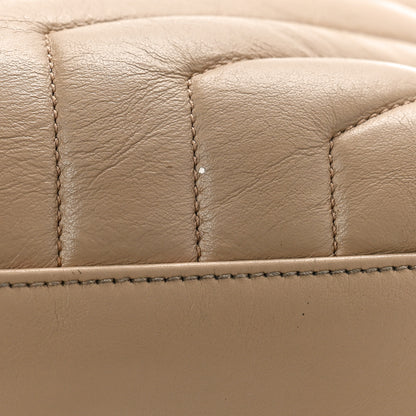 Saint Laurent Calfskin Y Quilted Monogram Medium Loulou Chain Satchel Dark Beige 20 of 21