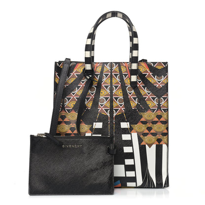 Givenchy Textured Coated Canvas Egyptian Print Small Stargate Shopper Tote Multicolor 1 of 9