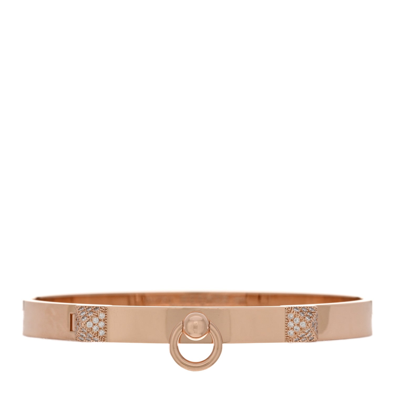 Hermes 18K Rose Gold Diamond PM Collier De Chien Bracelet SH 1 of 4