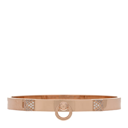 Hermes 18K Rose Gold Diamond PM Collier De Chien Bracelet SH 1 of 4
