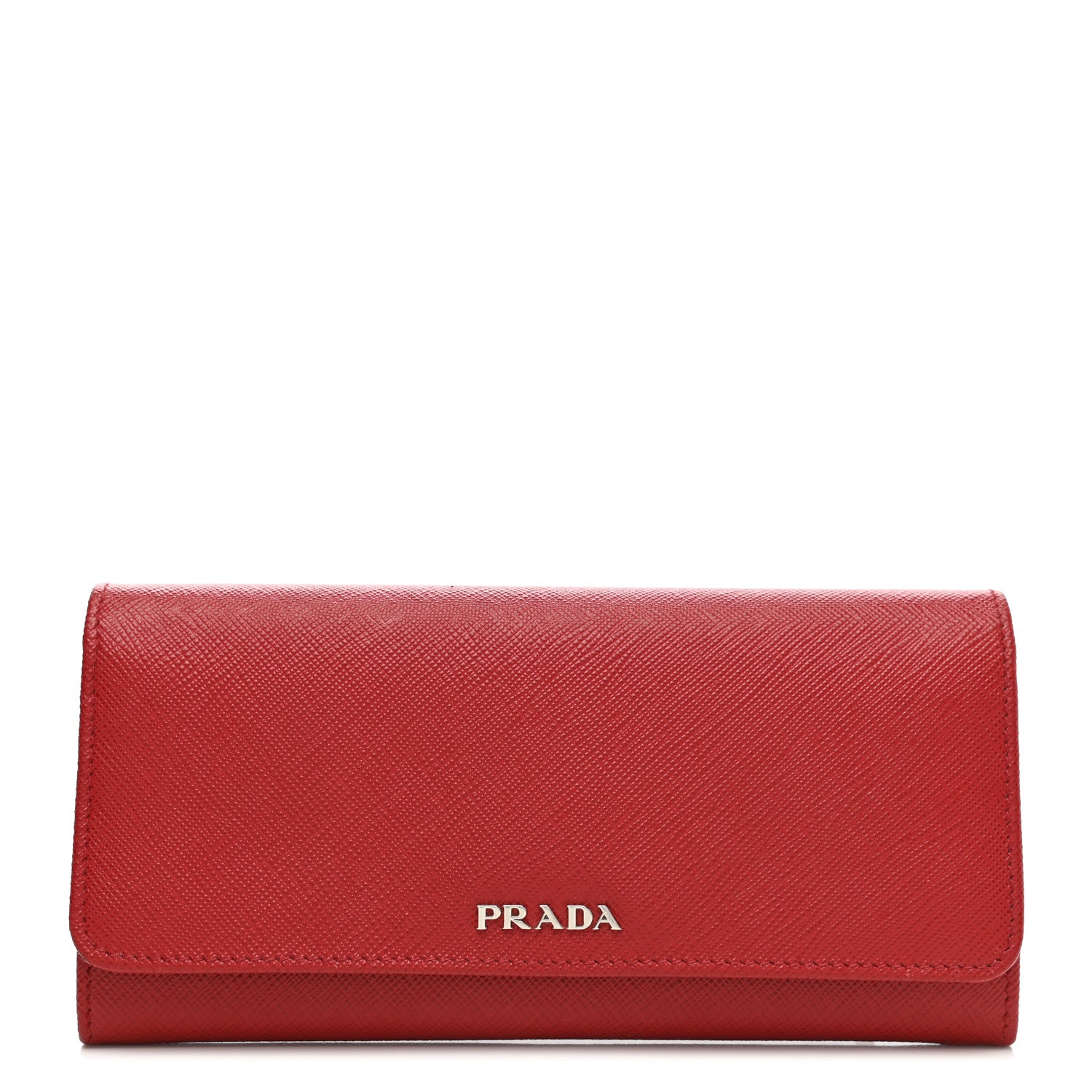 Prada Saffiano Metal Flap Wallet Black Fuoco 1 of 7
