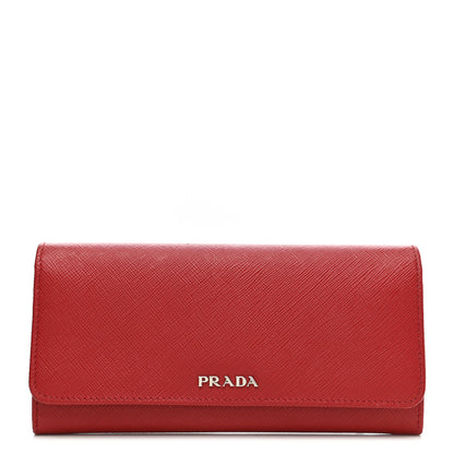 Prada Saffiano Metal Flap Wallet Black Fuoco 1 of 7