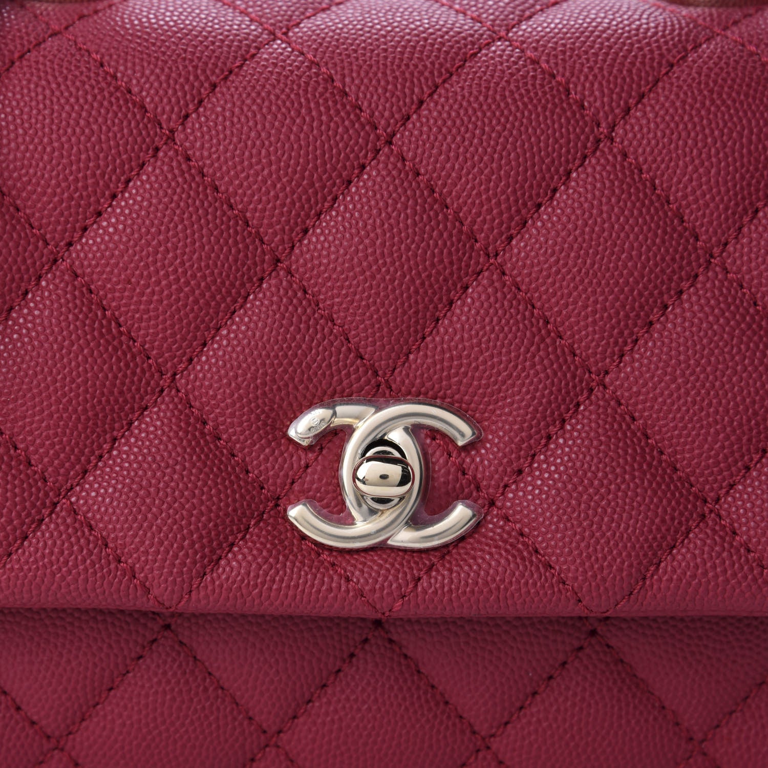 Chanel Caviar Quilted Mini Coco Handle Flap Fuchsia 10 of 10
