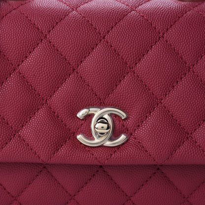 Chanel Caviar Quilted Mini Coco Handle Flap Fuchsia 10 of 10