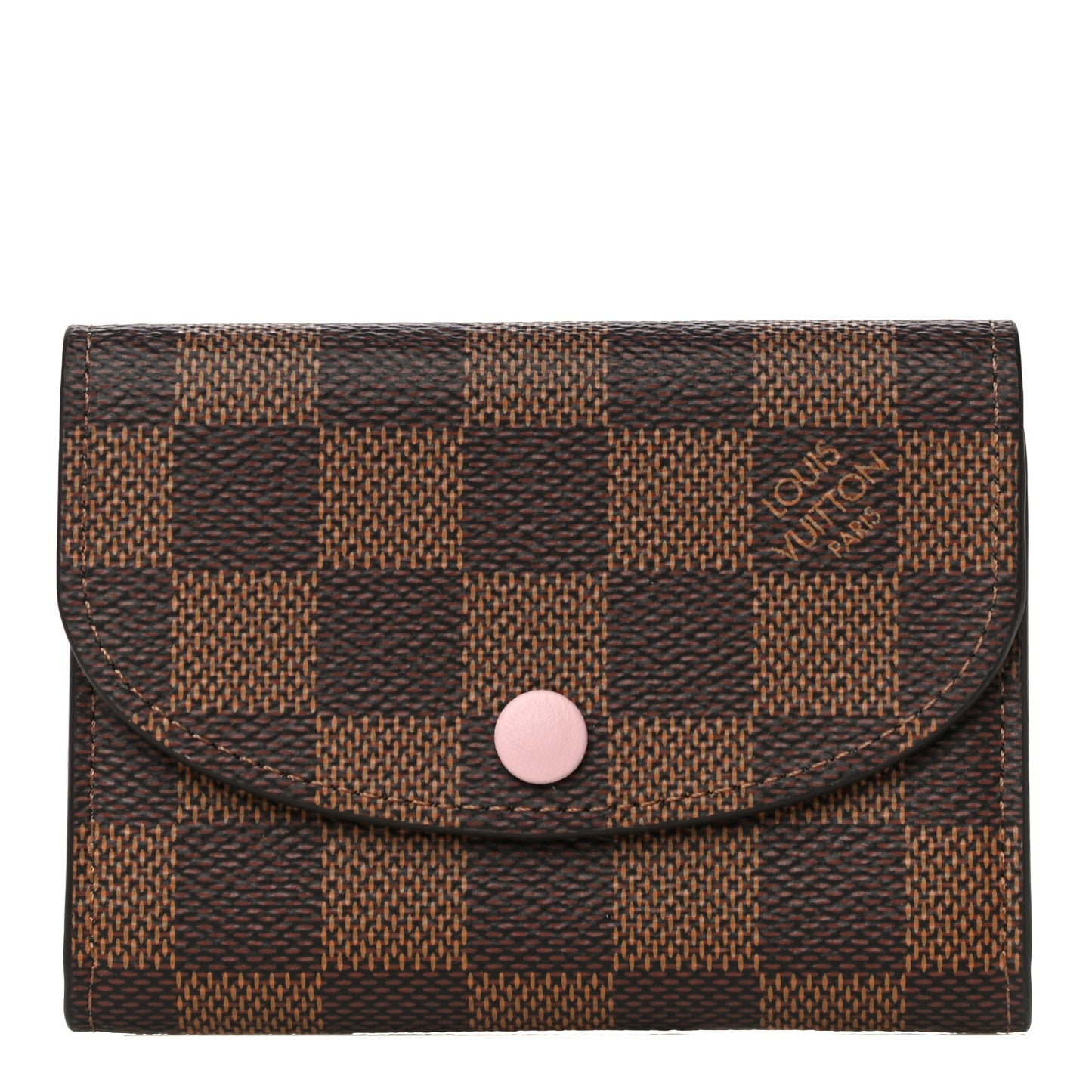 Damier Ebene Rosalie Coin Purse Rose Ballerine