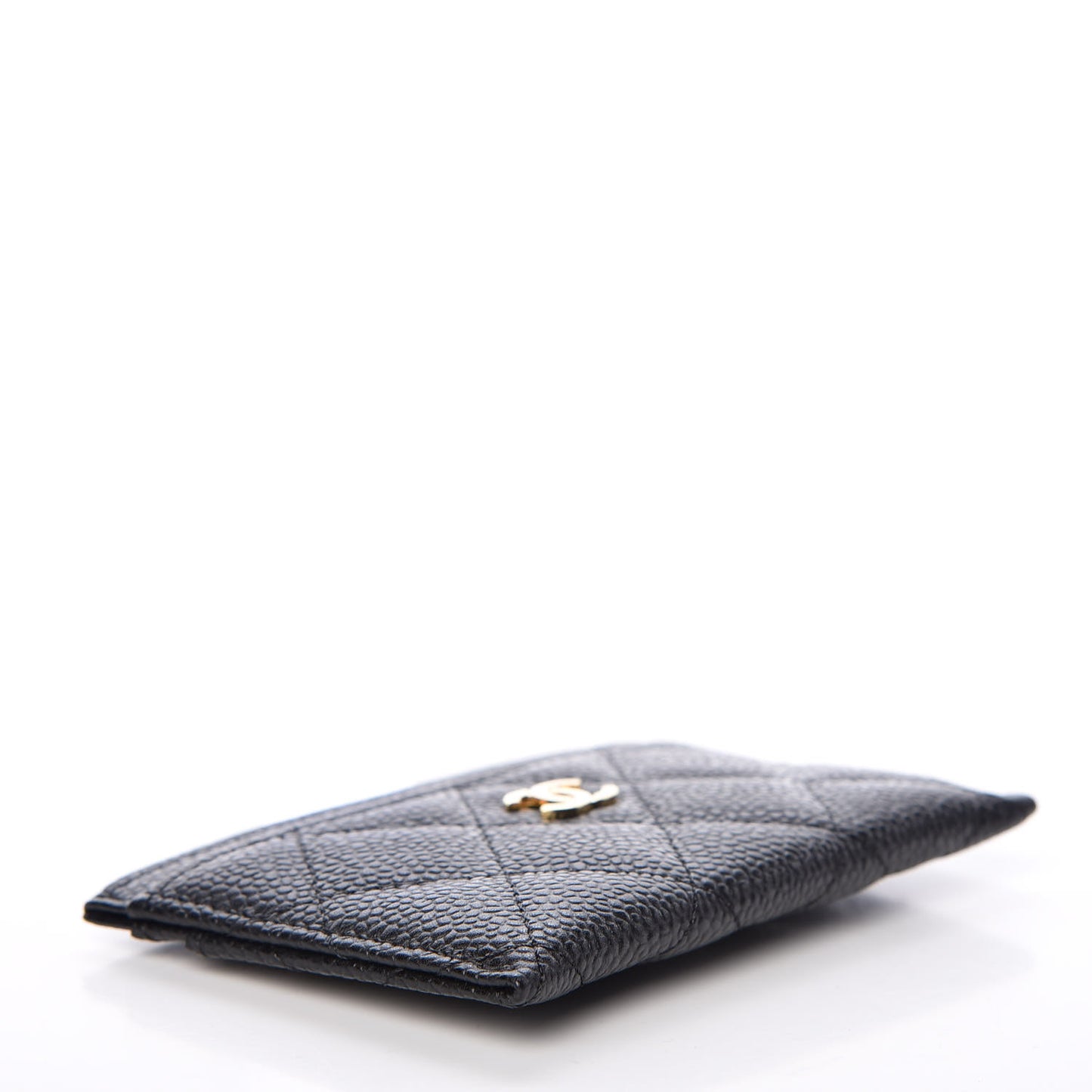 Caviar Quilted Card Holder Black