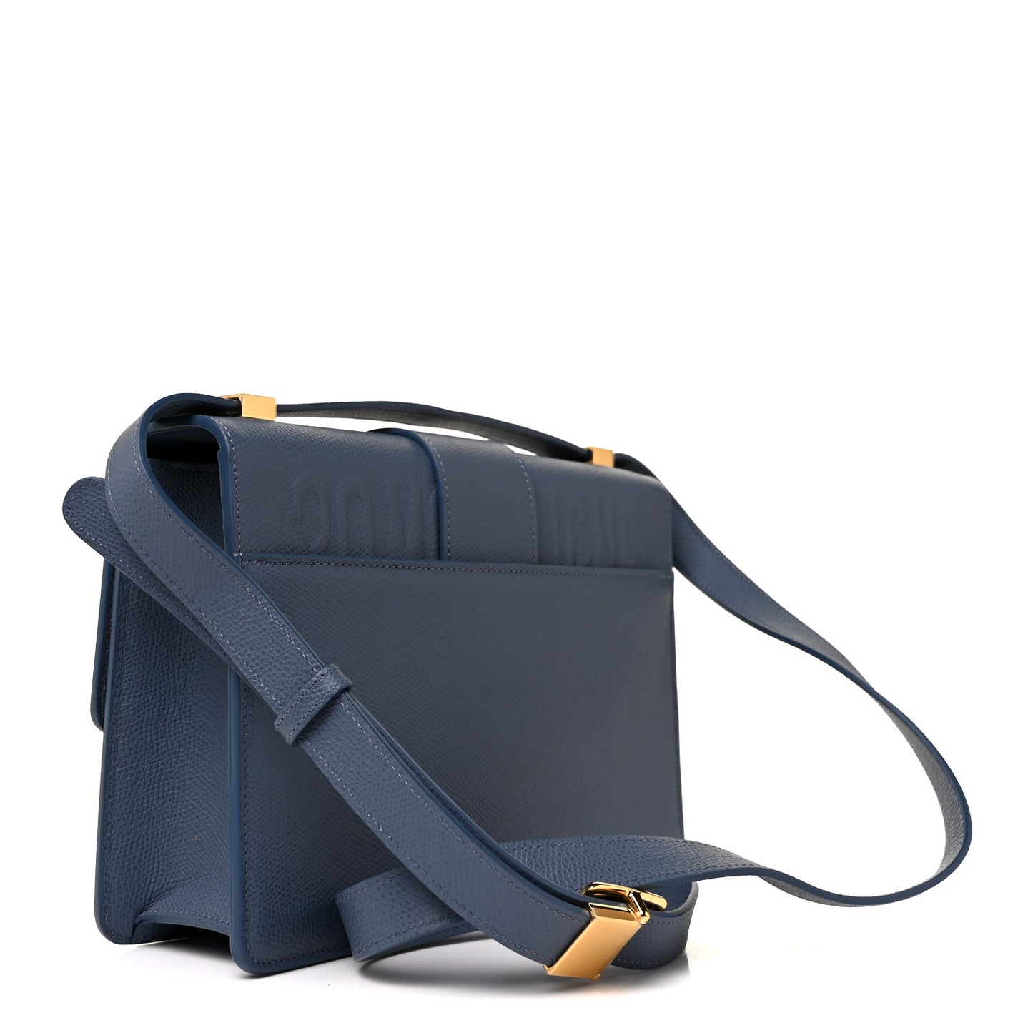 Grained Calfskin 30 Montaigne Flap Bag Blue