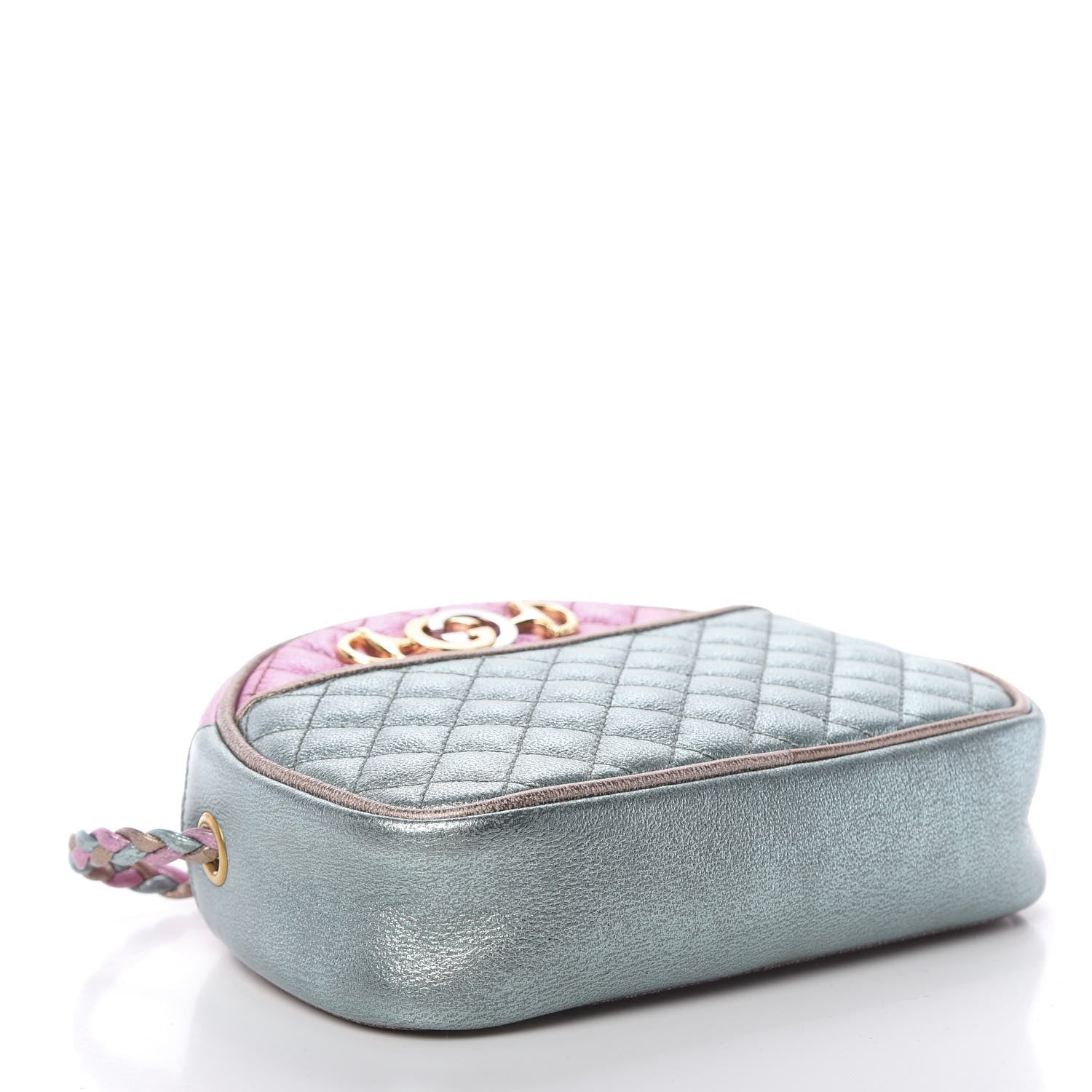 Gucci Laminated Nappa Trapuntata Mini Zumi Dome Shoulder Bag Rosa Lago Rame 4 of 11