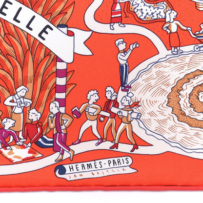 Hermes Silk Exposition Universelle Scarf 90 Rouge Creme Violet 2 of 4