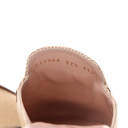 Gucci Canvas Vintage Charlotte Web Princetown Slippers 37.5 Sand Cuir 8 of 11