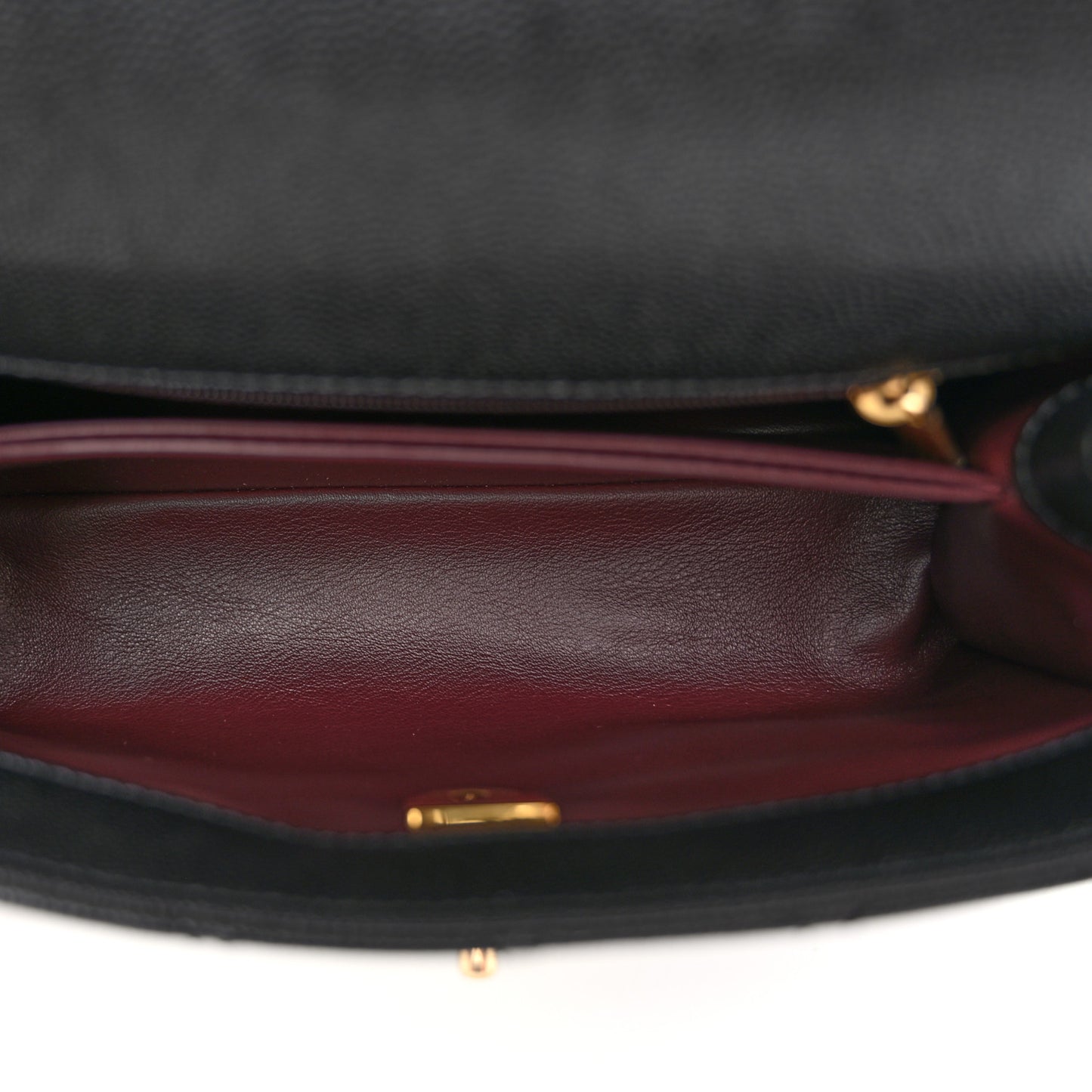 Caviar Quilted Mini Coco Chain Handle Flap Black
