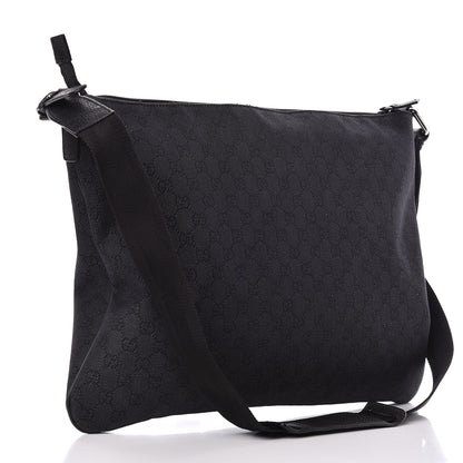 Gucci Denim Monogram Messenger Bag Black 3 of 14