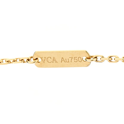 Van Cleef & Arpels 18K Yellow Gold Diamond Yellow Mother of Pearl Vintage Alhambra Pendant Necklace 6 of 7