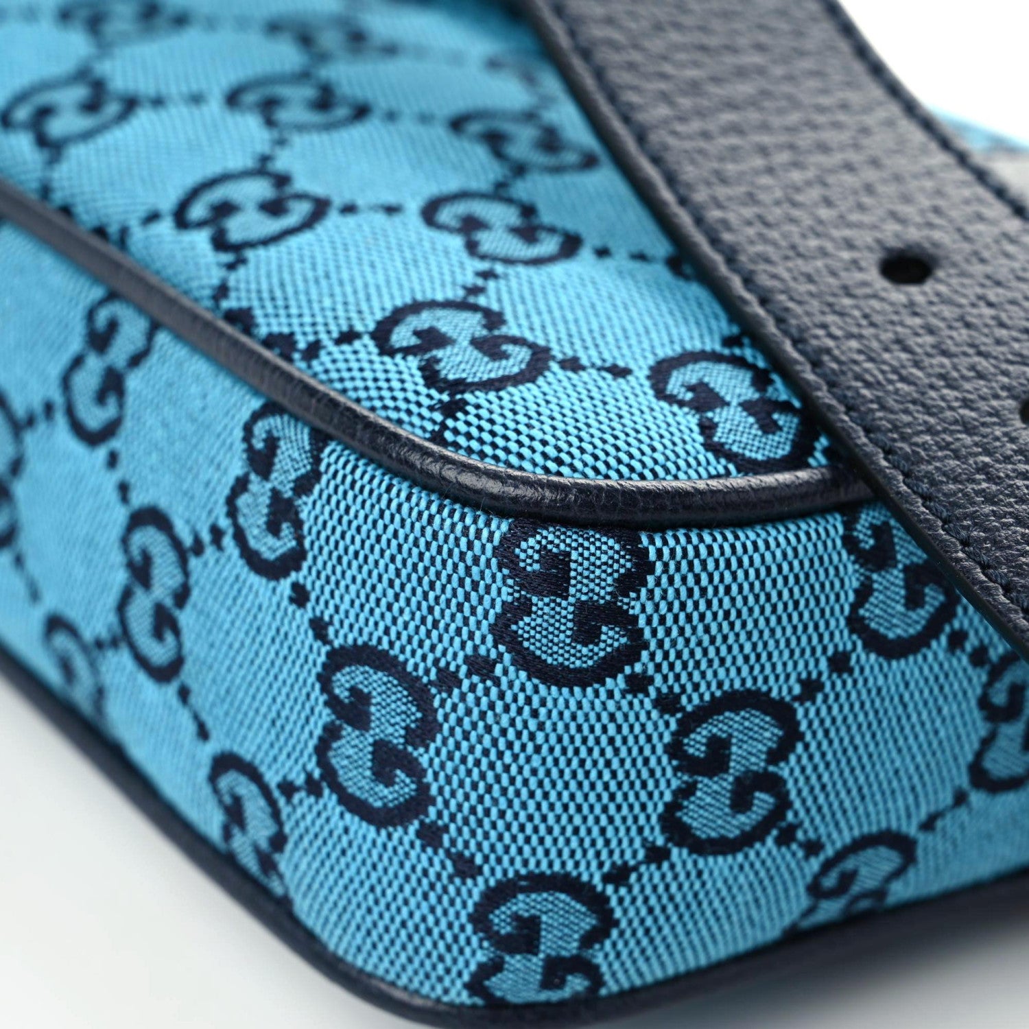 Gucci Monogram Multicolor Textured Calfskin Retro Interlocking G Belt Bag Light Blue 8 of 12