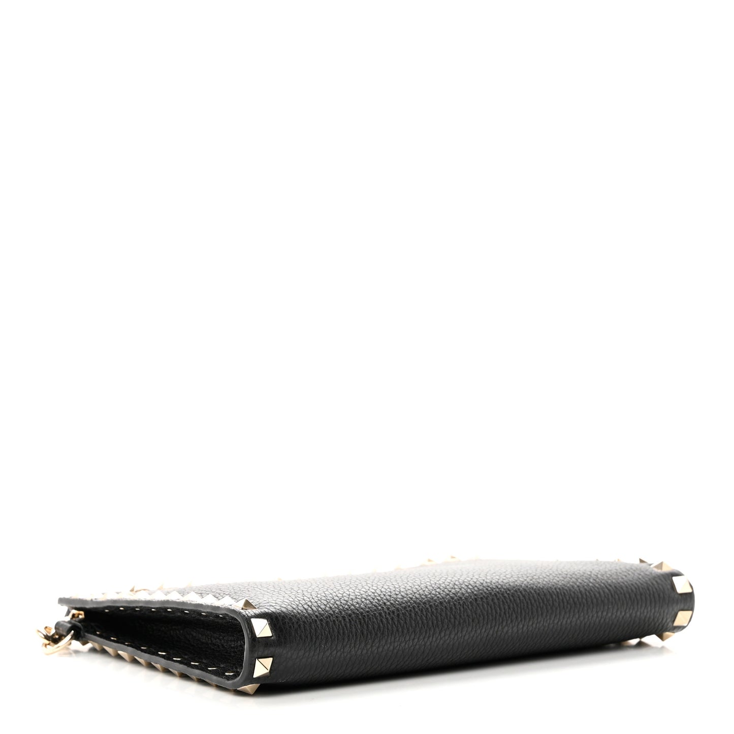 Nappa Medium Rockstud Flat Pouch Black