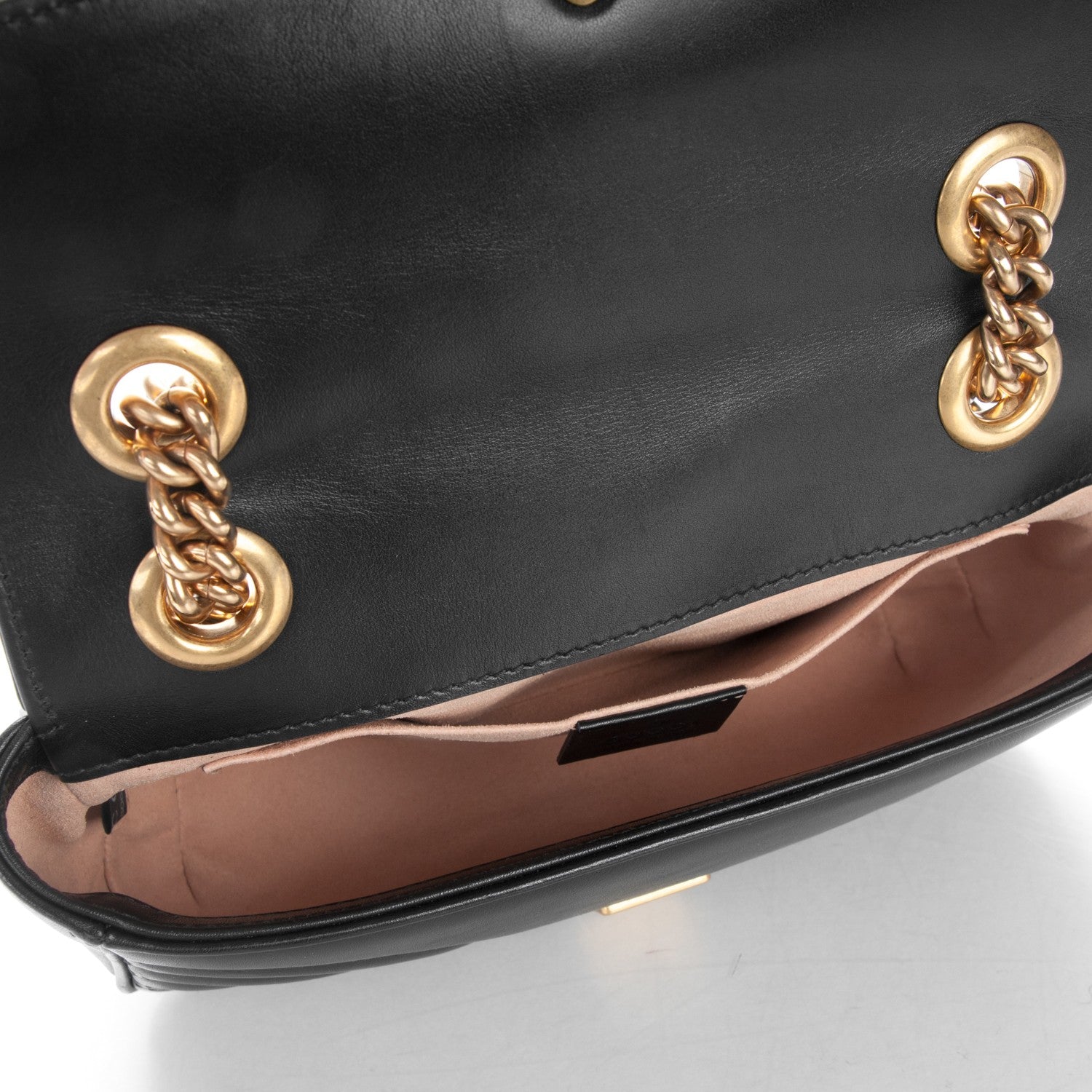 Gucci Calfskin Matelasse Mini GG Marmont Shoulder Bag Black 5 of 7
