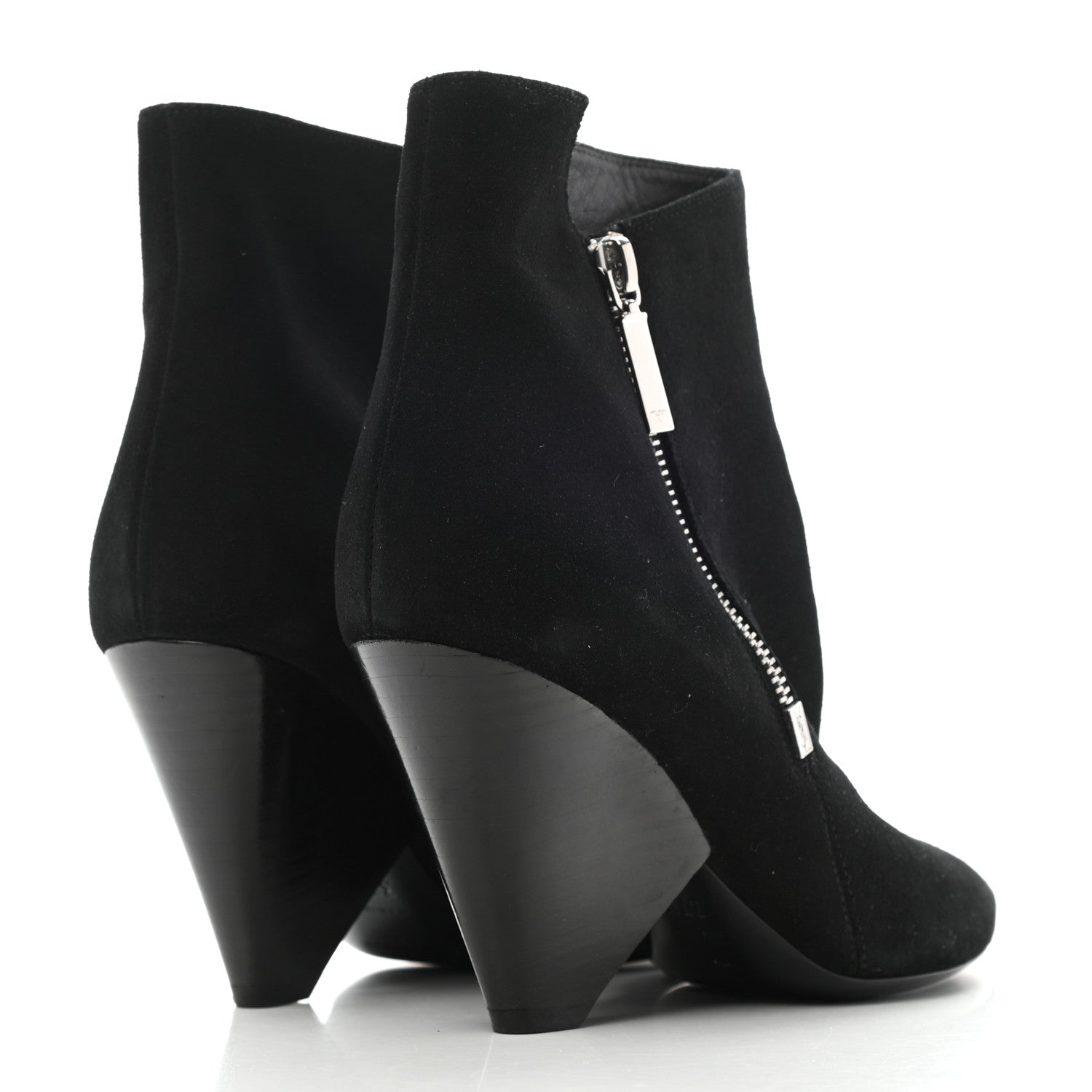 Saint Laurent Suede Soho Niki 85 Zip Booties 37.5 Black 4 of 9