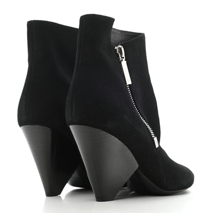 Saint Laurent Suede Soho Niki 85 Zip Booties 37.5 Black 4 of 9