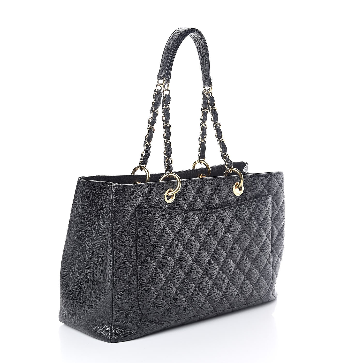 Chanel Caviar Quilted XL Grand Shopping Tote GST Black 3 of 10