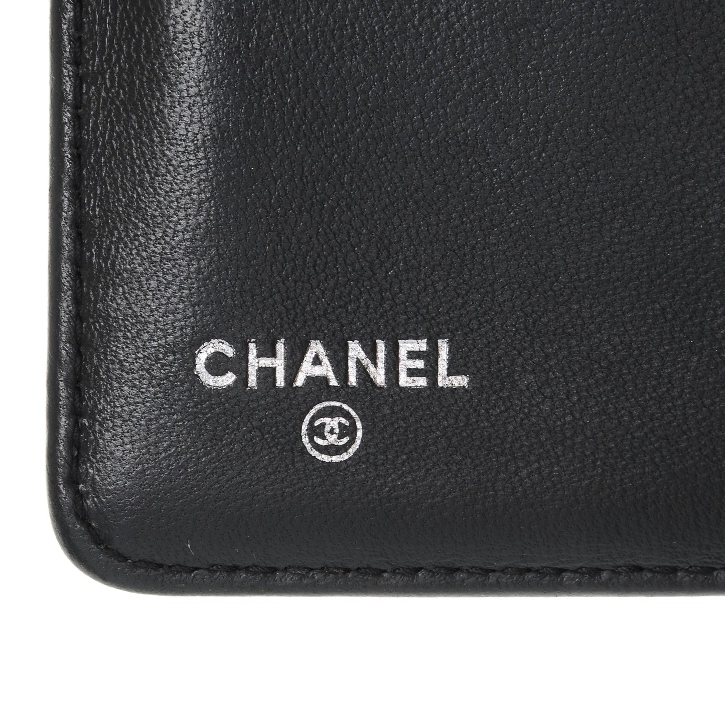 Lambskin Quilted Boy Large Zip Pocket Wallet Dark Grey