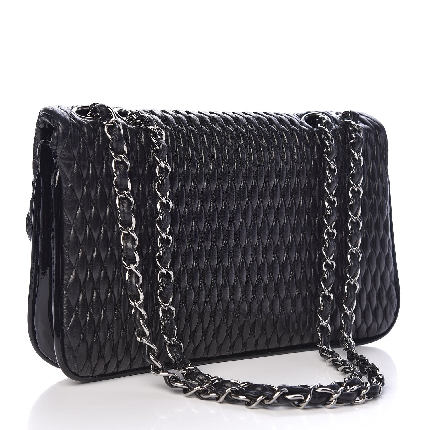 Chanel Vinyl Lambskin Quilted Shoulder Flap Black 3 of 10