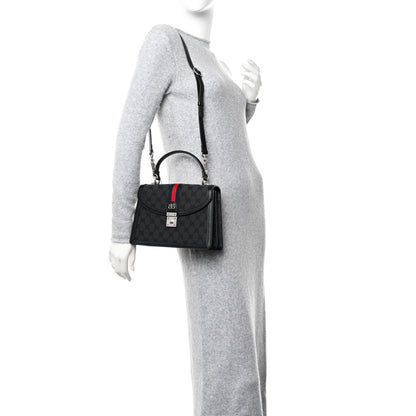 Gucci X BALENCIAGA BB Supreme Monogram Web Small Top Handle Bag Black 2 of 10