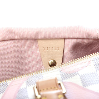 Louis Vuitton Damier Azur Tahitienne Speedy Bandouliere 30 Rose Ballerine 7 of 11