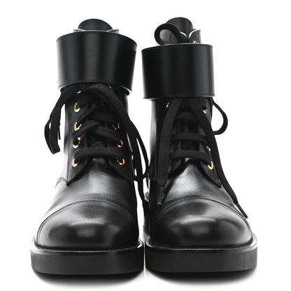 Louis Vuitton Calfskin Wonderland Flat Ranger Boots 37 Black 3 of 8
