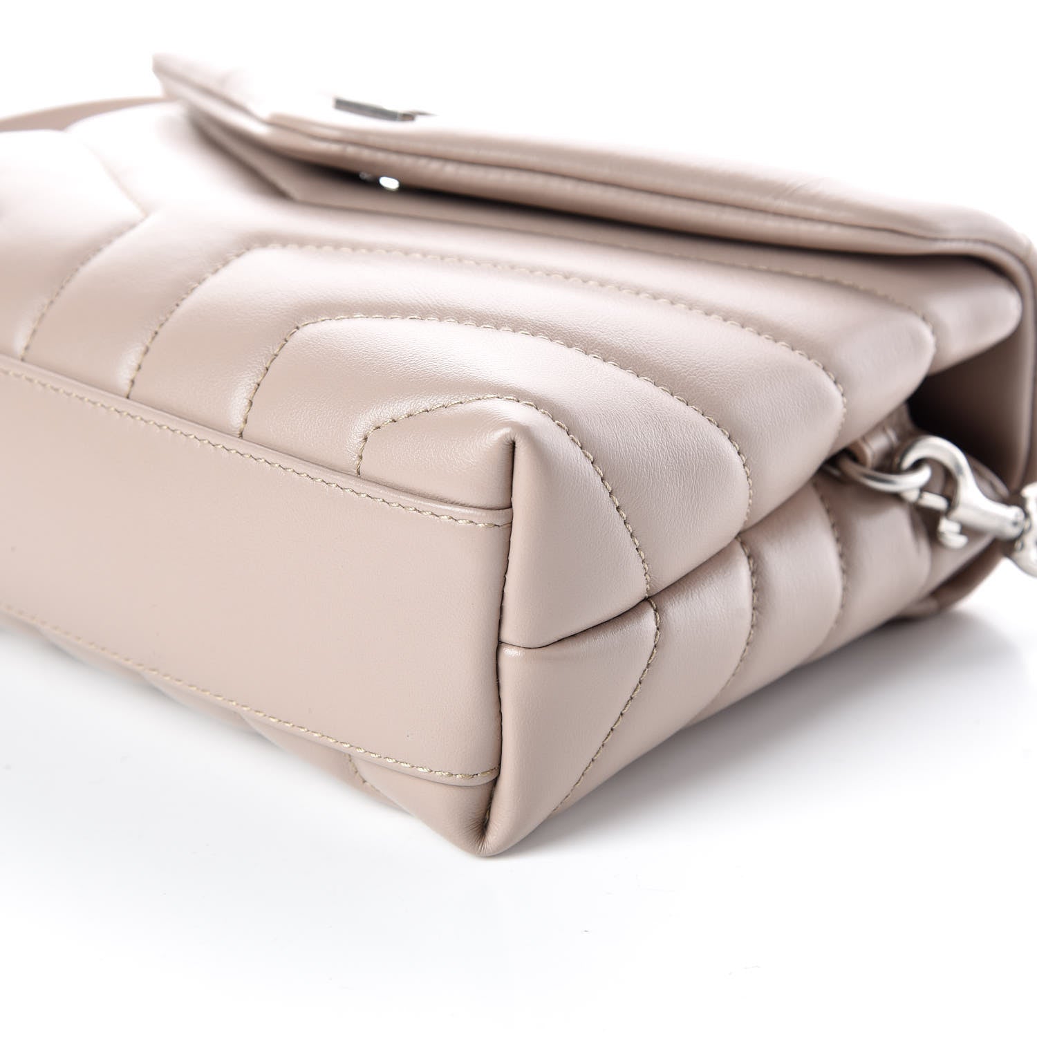 Saint Laurent Calfskin Y Quilted Monogram Toy Loulou Crossbody Bag Nude Powder 6 of 8