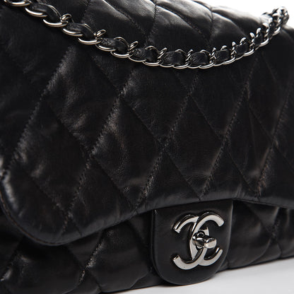 Chanel Lambskin Quilted 3 Accordion Flap Bag Black 11 of 12