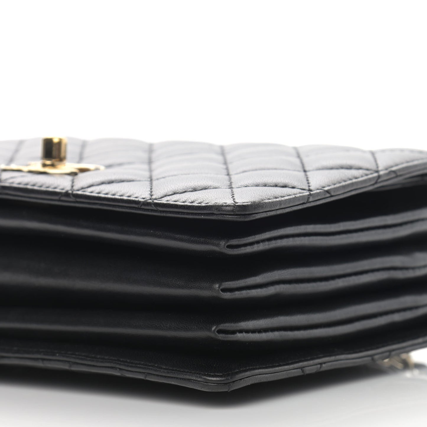 Lambskin Quilted Small Handle Tied Top Handle Flap Black