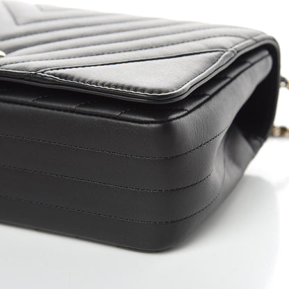 Chanel Calfskin Chevron Quilted Statement Flap Black 10 of 13
